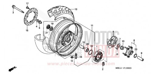 ROUE ARRIERE NT650VW de 1998